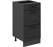 Vicco mueble bajo de cocina r-line, antracita casa de campo, 40 cm con cajones, sin encimera