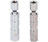 Juego de 2 dados para bujías de 14 mm, 16 mm, 3/8 pulgadas, 12 puntas, con giro magnético, para reparación de automóviles