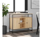Aparador | aparador de comedor | armario de cocina de madera de ingeniería roble sonoma 100x35x80 cm cfw20179