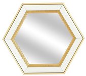 Espejo hexagonal de madera dorado | la loja de ana