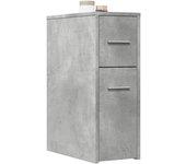 Maison exclusive - armario de baño estrecho con ruedas madera gris hormigón