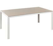 Beliani mesa de jardín catania 91 cm 160 cm vidrio beige
