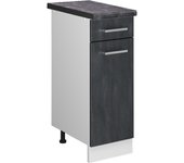 Vicco mueble bajo de cocina r-line, hormigón negro, 30 cm et antracita