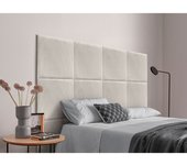 Dhome cabecero tapizado de pana premium compuesto de paneles autoadhesivos intercambiables lujo dormitorio acolchado (blanco hueso, 135cm)