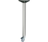 Amig - pata de acero mod.6 cromo mate con ruedas giratorias y freno para mesas de oficina, cocina | con ajuste altura 10 mm | medidas: 710 x 60 x 1,2