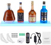 Succebuy expositor de botellas de alcohol led 24 pulgadas, estante mural 1 nivel con soporte para whisky para bar en casa