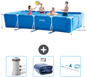 Paquete de piscina - intex - rectángulo - 450x220x84 cm + accesorios cb78
