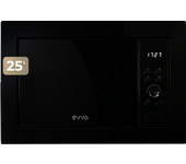 Microondas integrable evvo mi35 black, 25 litros, negro, grill