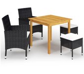 Juego de comedor de jardín de 5 piezas | conjunto de jardín | muebles de jardín negro cfw976194