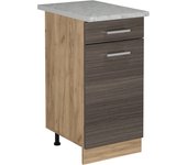Vicco mueble bajo de cocina r-line, gris noble, 40 cm et mármol