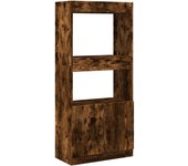 Aparador | aparador de comedor | armario de cocina de madera de ingeniería roble ahumado 63x33x140 cm cfw51752