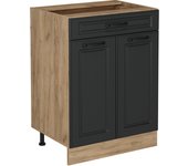Vicco mueble bajo de cocina r-line, antracita casa de campo, 60 cm con cajón, sin encimera