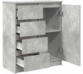 Aparador | aparador de comedor | armario de cocina con cajones gris hormigón 71x35x84cm madera ingeniería cfw51040