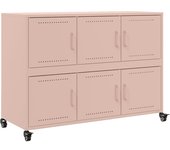 Aparador | aparador de comedor | armario de cocina de acero laminado en frío rosa 100,5x39x72 cm cfw27619