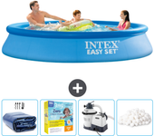Paquete de piscina - intex - alrededor - 305x305x61 cm + accesorios cb70