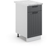 Vicco mueble bajo de cocina fame-line, antracita casa de campo, 40 cm , et mármol
