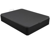 Somier canapé oniry de piel sintética de ysmee - 160x200cm - negro mate