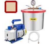 Vevor bomba vacío 113l/min 7.5l cámara vacío desgasificación epoxi silicona con 4 cfm 1/3 hp bomba vacío una sola etapa kit herramientas de aire hvac