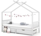 Maison exclusive - estructura cama niños y cajones madera maciza blanca 90x200 cm
