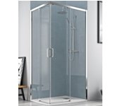 Mampara ducha rectangular angular corredera 2 puertas 2 fijos | cristal 5mm antical | perfil cromo 70cm (adaptable 68-70cm) x 70cm