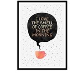 Art-poster - the smell of coffee - elisabeth fredriksson - con marco negro 30 x 40 cm