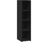 Aparador alto | aparador de comedor | armario de cocina madera de ingeniería negro 30x41x124 cm cfw75442