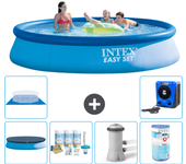 Paquete de piscina - intex - alrededor - 396x396x84 cm + accesorios a689