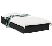 Cama con cajones madera de ingeniería negra 90x200 cm
