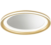 Espejo led mirò ø40 cm 38w oro cepillado – lámpara de techo y aplique – luz cálida 3000k – diseño moderno para baño, dormitorio y entrada