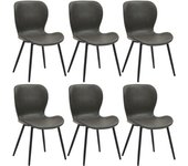 Juego de 6 sillas de comedor en terciopelo con diseño acolchado y patas a galvanizadas
