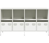 Aparador | aparador de comedor | armario de cocina de acero laminado en frío blanco 135x39x73,5 cm cfw55583