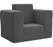 Sofá cama | sofá convertible infantil felpa suave gris antracita cfw705624