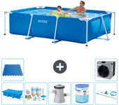 Paquete de piscina - intex - rectángulo - 260x160x65 cm + accesorios a143