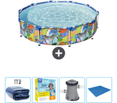 Paquete de piscina - bestway - alrededor - 305x305x66 cm + accesorios cb6