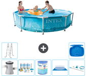 Paquete de piscina - intex - alrededor - 305x305x76 cm + accesorios a1362