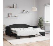 Vidaxl sofá cama nido tela negro 90x190 cm