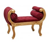 Biscottini banco barroco en madera de haya - sillón barroco en oro antiguo - banqueta barroca para dormitorio, sala, entrada - 130x55x75 cm