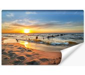 Vlieseline papel pintado fotografia para habitación sunset playa mar paisaje 3d 300cm x 210cm