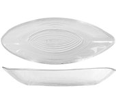 H&h set 6 piatti ovale circle in vetro cm 24x9,5