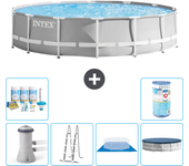 Paquete de piscina - intex - alrededor - 427x427x107 cm + accesorios a2203