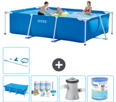 Paquete de piscina - intex - rectángulo - 300x200x75 cm + accesorios a154