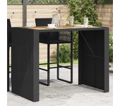 Mesa de jardín con tapa de madera de acacia negra 145x80x110 cm