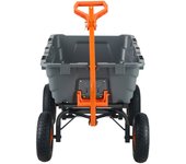 Succebuy dump wagon - carro de jardín de polietileno con estructura de acero, capacidad de 1,500 lb, mango convertible 2 en 1