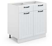 Vicco mueble bajo de cocina fame-line, blanco casa de campo, 80 cm sin encimera