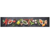Alfombra de cocina | tapete para la cocina lavable terciopelo dibujo especias 60x300 cm cfw65208