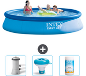 Paquete de piscina - intex - alrededor - 396x396x84 cm + accesorios cb77