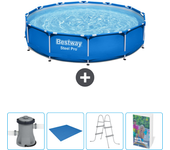 Paquete de piscina - bestway - alrededor - 366x366x76 cm + accesorios cb69