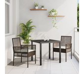 Sillas de jardín vidaxl 2 pcs con cojines marrón poliratán