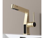 Grifo monomando para lavabo led oro cepillado, star