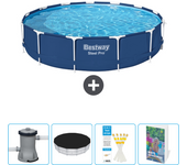 Paquete de piscina - bestway - alrededor - 396x396x84 cm + accesorios cb76